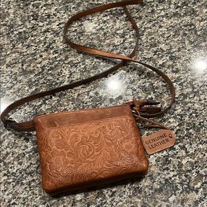 Brown Genuine Leather Crossbody Bag